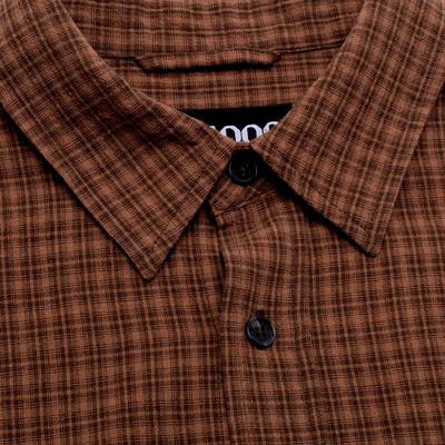 GX1000 Short Sleeve Button Down Shirt - Brown Plaid