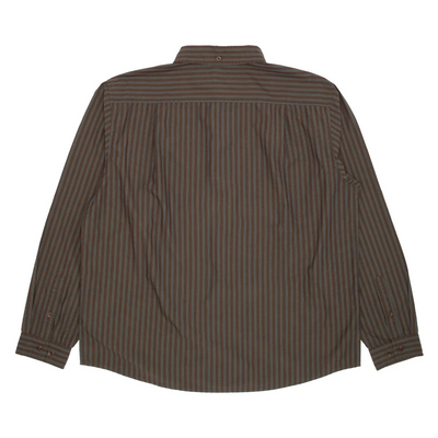 GX1000 Long Sleeve Button Down Shirt - Brown Stripe