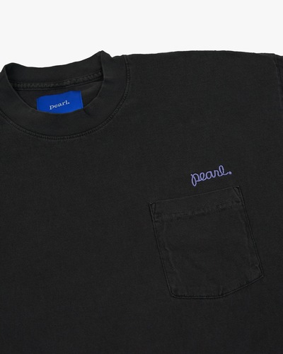 Pearl Barton Script Pocket Tee- Vintage Black