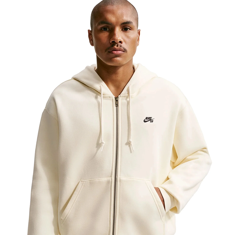 Nike SB Essential Logo Zip Up Hooded Sweatshirt - Cream
