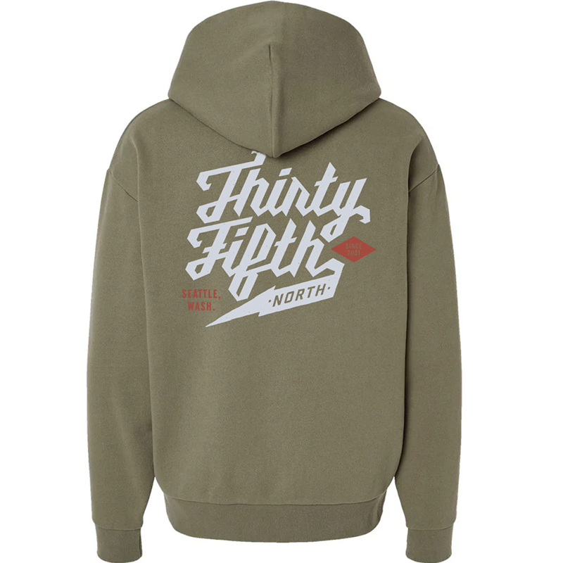 35th North Barr Logo Hooded Sweatshirt - Olive