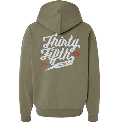 35th North Barr Logo Hooded Sweatshirt - Olive