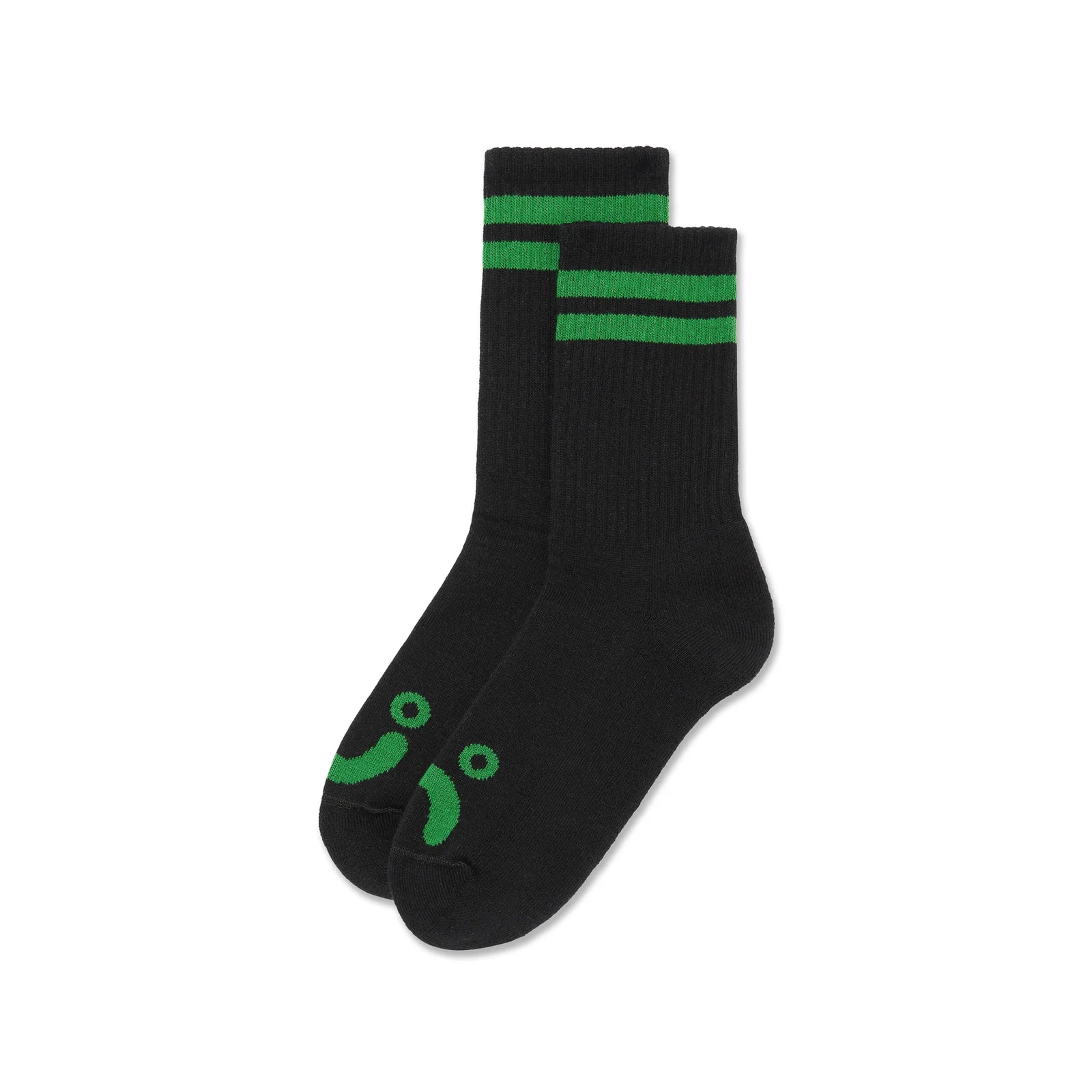 Polar Skate Co Happy Sad Rib Socks - Black Green