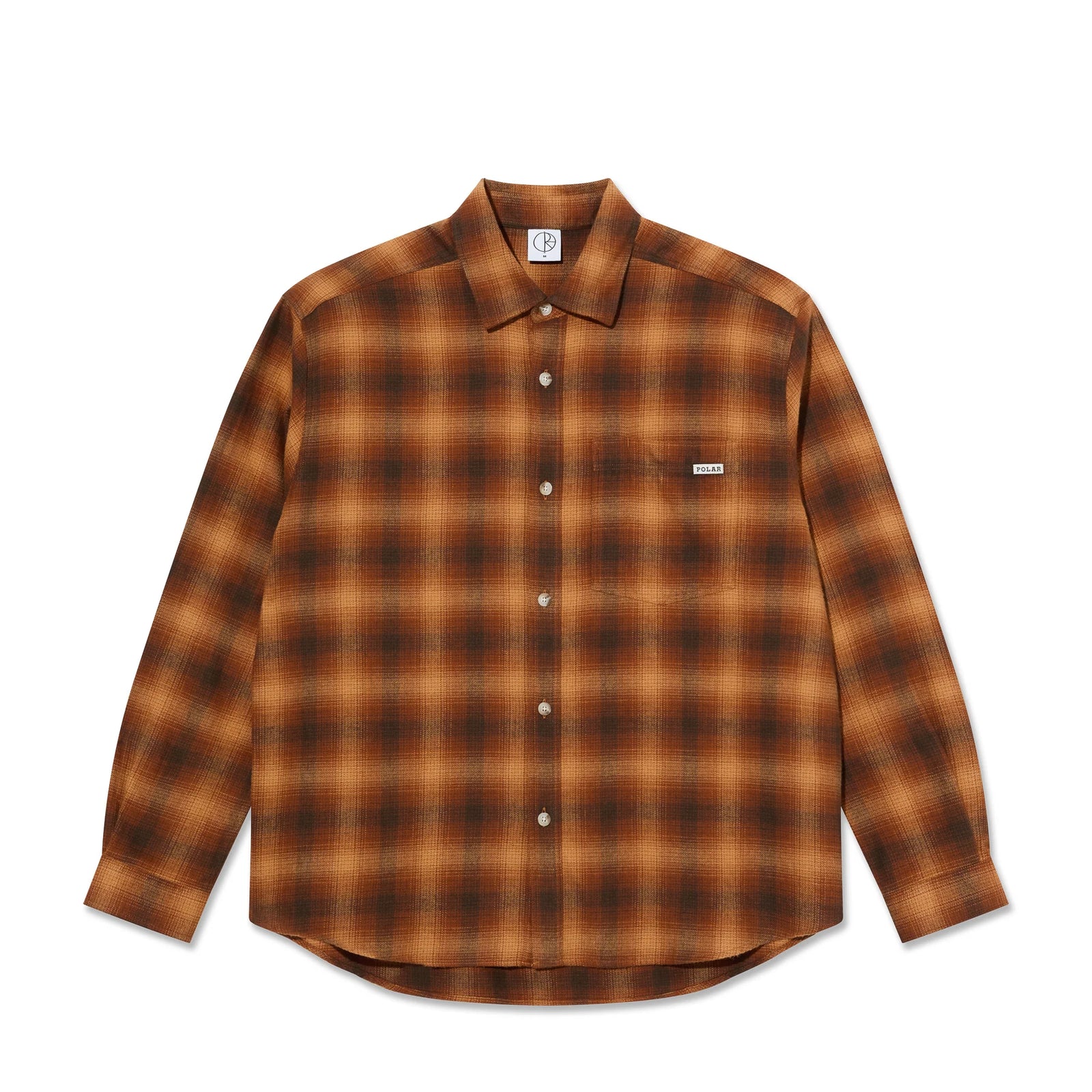 Polar Skate Co Mitchell LS Shirt | Shadow Check - Caramel