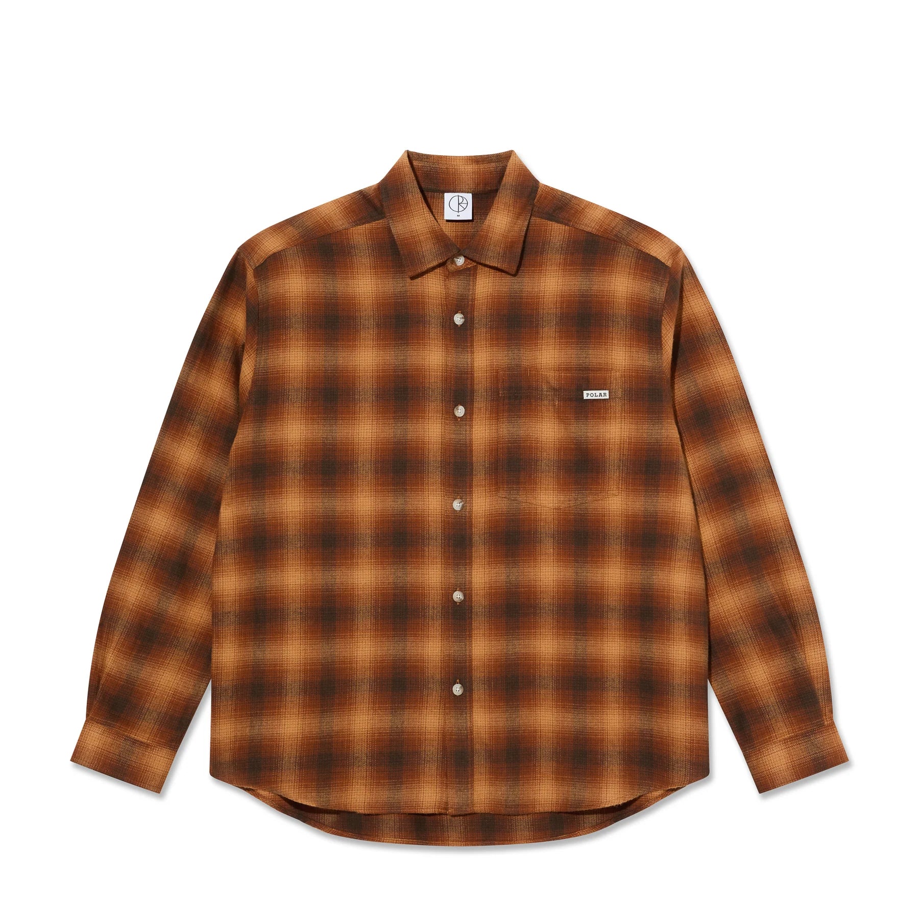 Polar Skate Co Mitchell LS Shirt | Shadow Check - Caramel