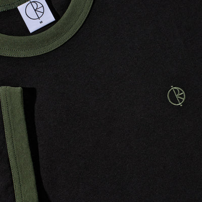 Polar Skate Co Ringer Tee - Black / Uniform Green