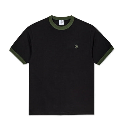 Polar Skate Co Ringer Tee - Black / Uniform Green