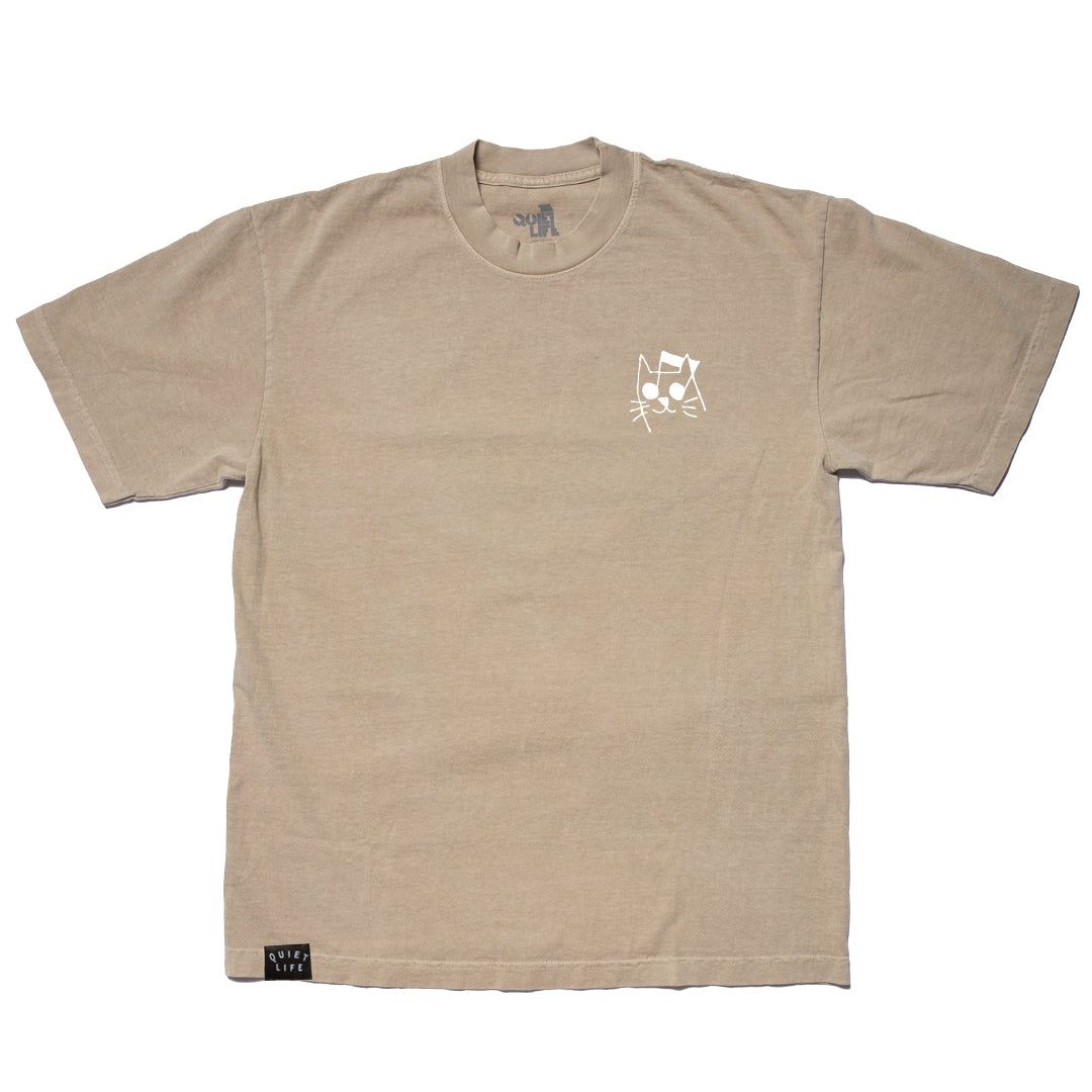 The Quiet Life Music Cat Embroidered Tee - Mushroom