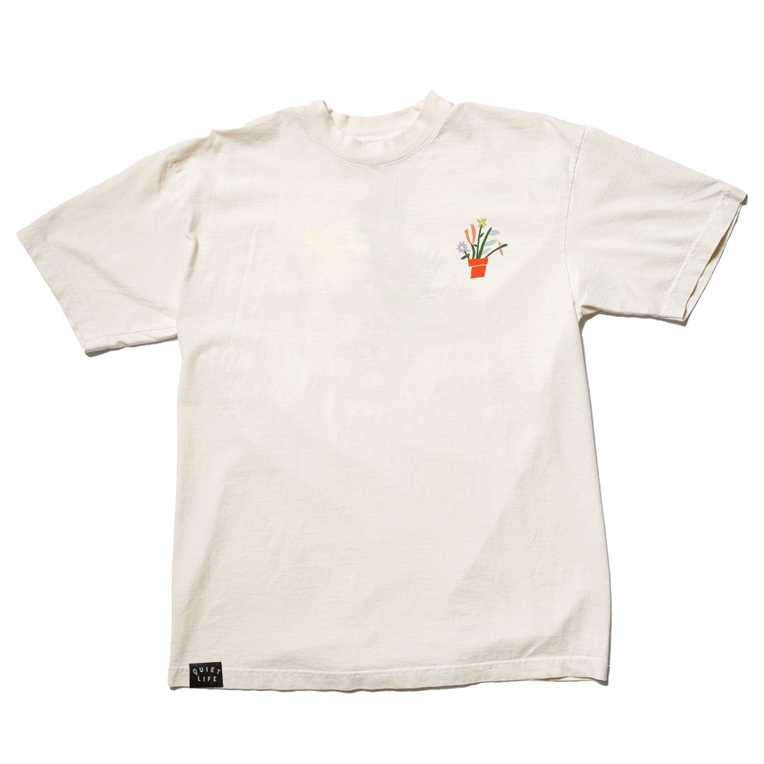 The Quiet Life Plants Embroidered Tee - Cream