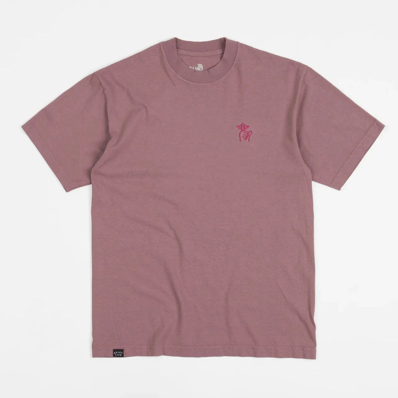 Quiet Life Shhh Embroidered T-Shirt - Berry
