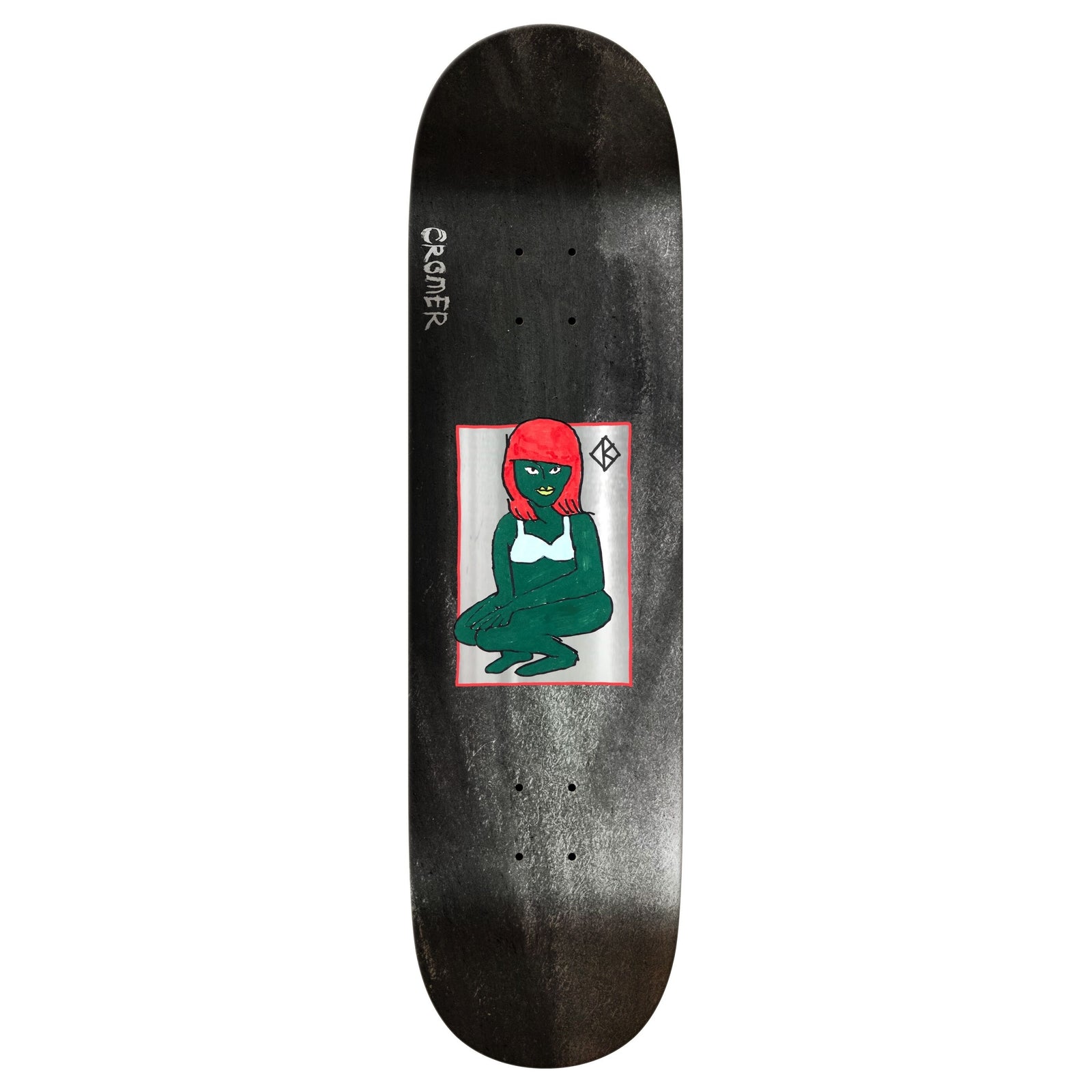 8.25 x 32 WB: 14.38
Constructed using three layers of interwoven basalt with four standard thickness interior veneers and two thinner face veneers.
Hand laid and precision pressed in a single mold. DBX decks are designed for strength along with an emphasis on response, feel, pop and overall lasting performance.
Griptape not included
Krooked Brad Cromer Green Lady DBX Skateboard Deck - 8.25