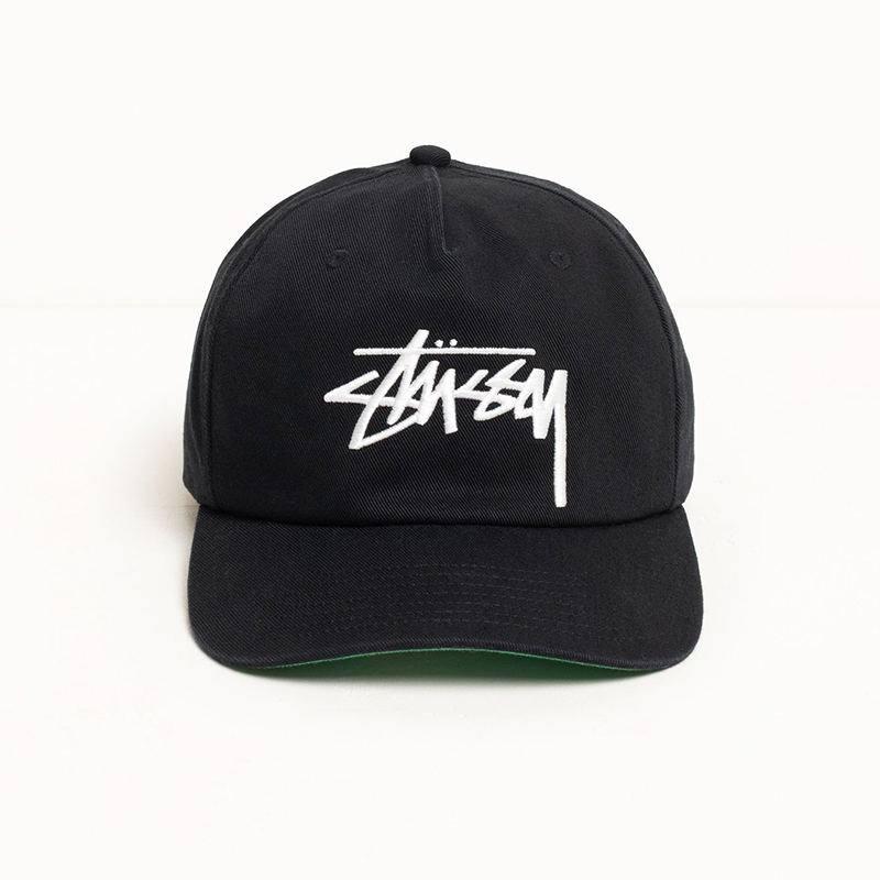 Stussy Big Stock Mid Depth Cap - Shadow Black