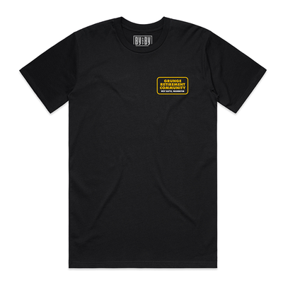 By And By Grunge Retirement Community T-shirt Black