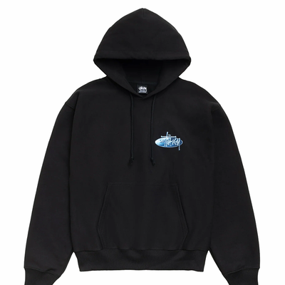 Stussy Wave Oval Hoodie - Black