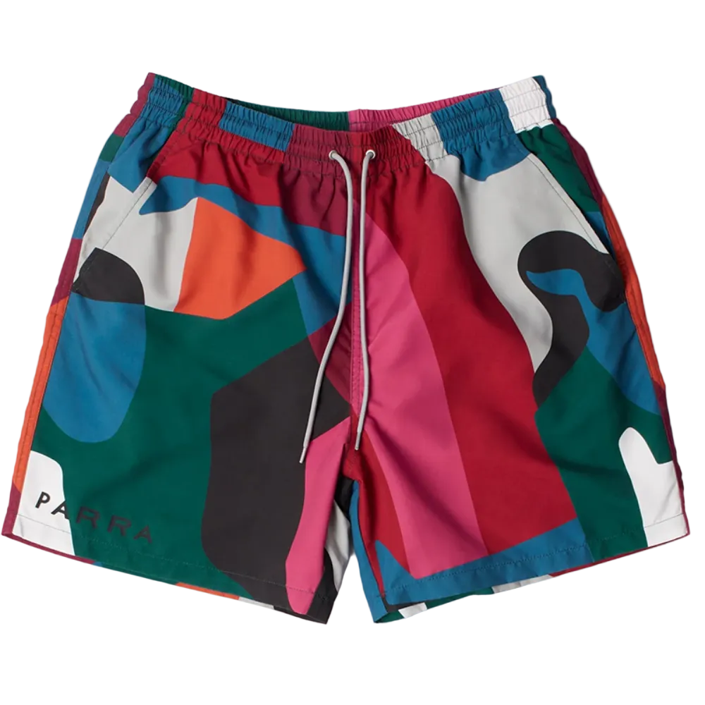 Parra Abstract Mountain Swim Short - Red