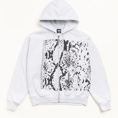 Stussy Snakeskin Zip Hood - Ash