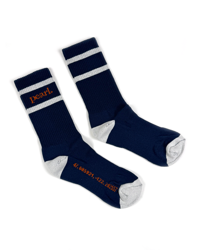 Pearl T-Dock Socks - Navy/Creme
