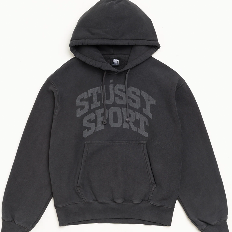 Stussy Block Sport Gar. Dyed Hood - Black