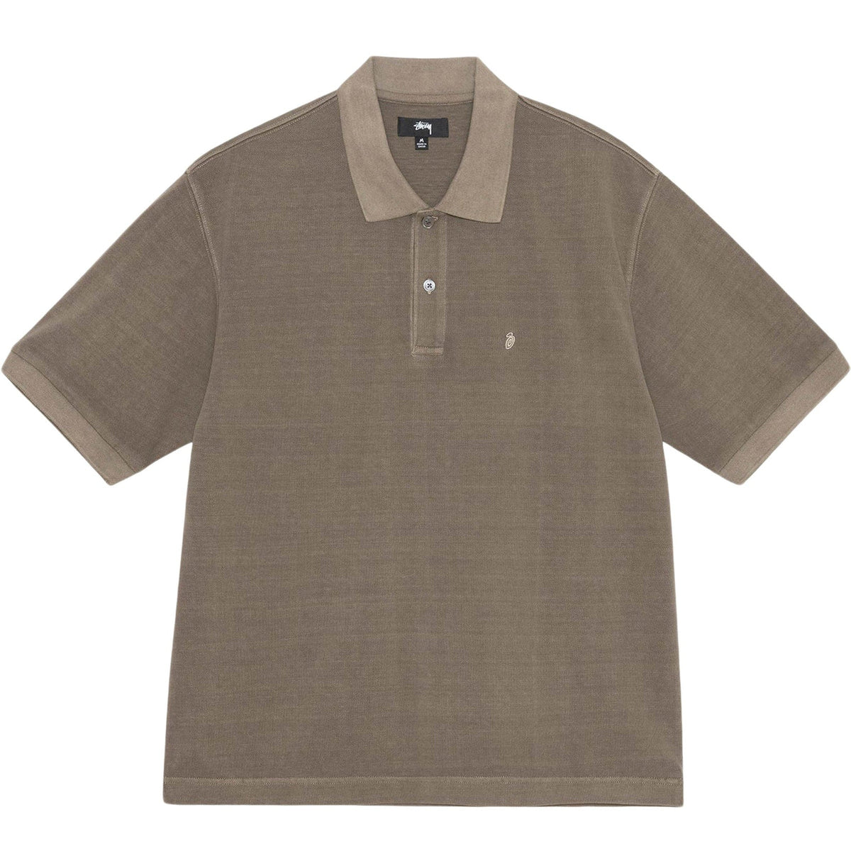 Stussy Pigment Dyed Pique Polo - Brown