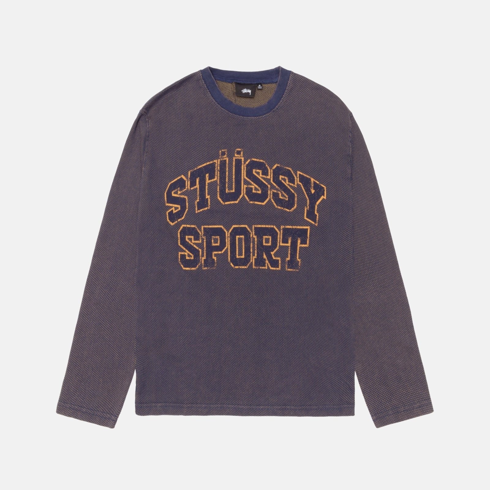 Stussy 2Tone Cotton Mesh Crew - Navy