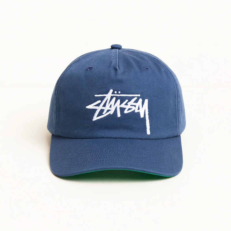 Stussy Big Stock Mid Depth Cap - Dark Blue | 35th North Stussy Big Stock Mid Depth Cap - Dark Blue | 35th North