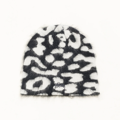Stussy Cashmere Leopard Skullcap - Black
