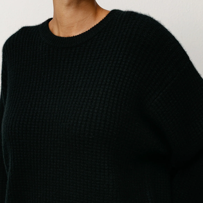 Stussy Waffle Cashmere Sweater - Black
