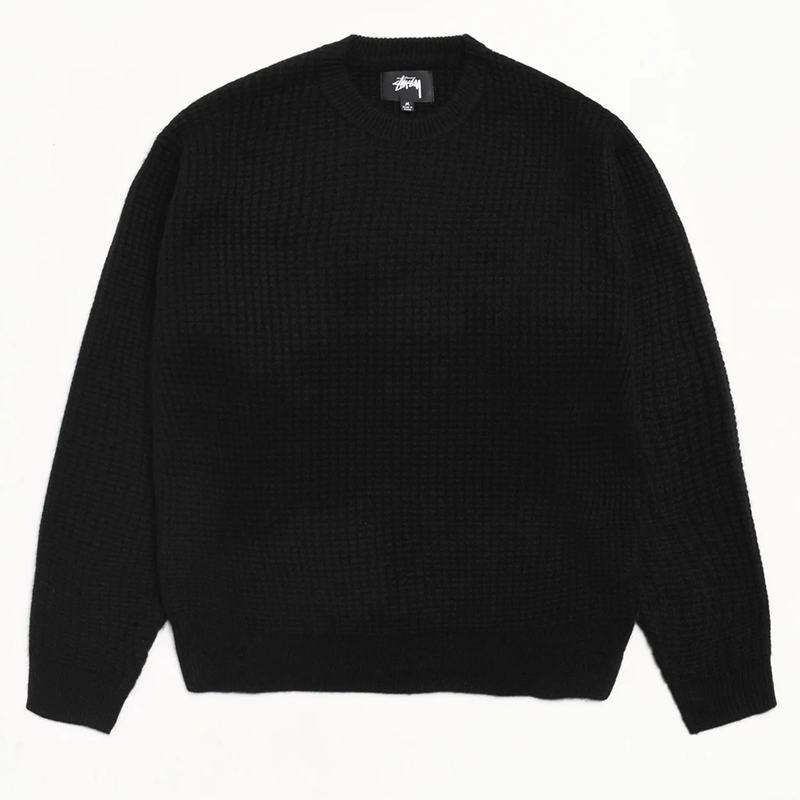 Stussy Waffle Cashmere Sweater - Black