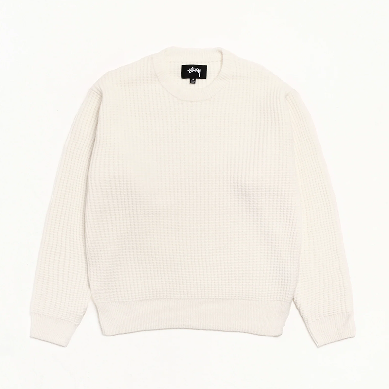 Stussy Waffle Cashmere Sweater - Ivory