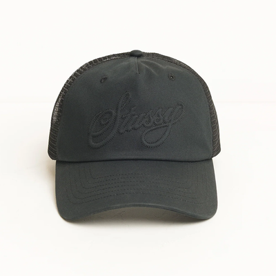 Stussy Trucker Cursive Stitch Cap - Black