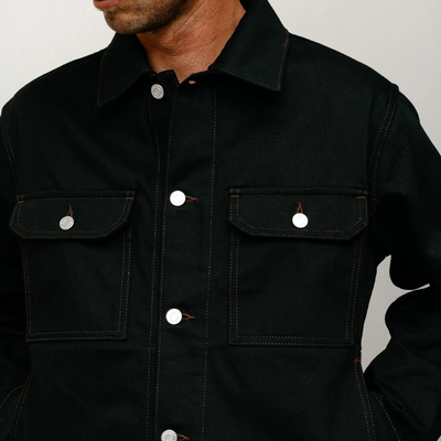 Stussy Denim Trucker Jacket - Black Contrast Stitch