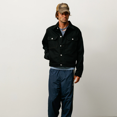 Stussy Denim Trucker Jacket - Black Contrast Stitch