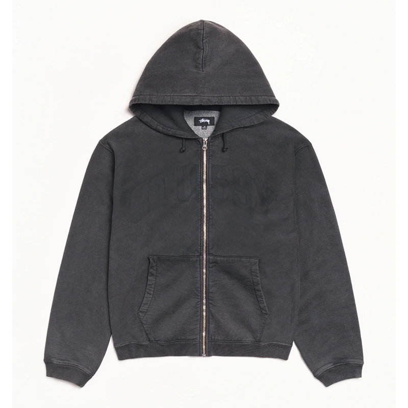 Stussy Faded Graphic Zip Hood - Black