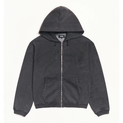 Stussy Faded Graphic Zip Hood - Black