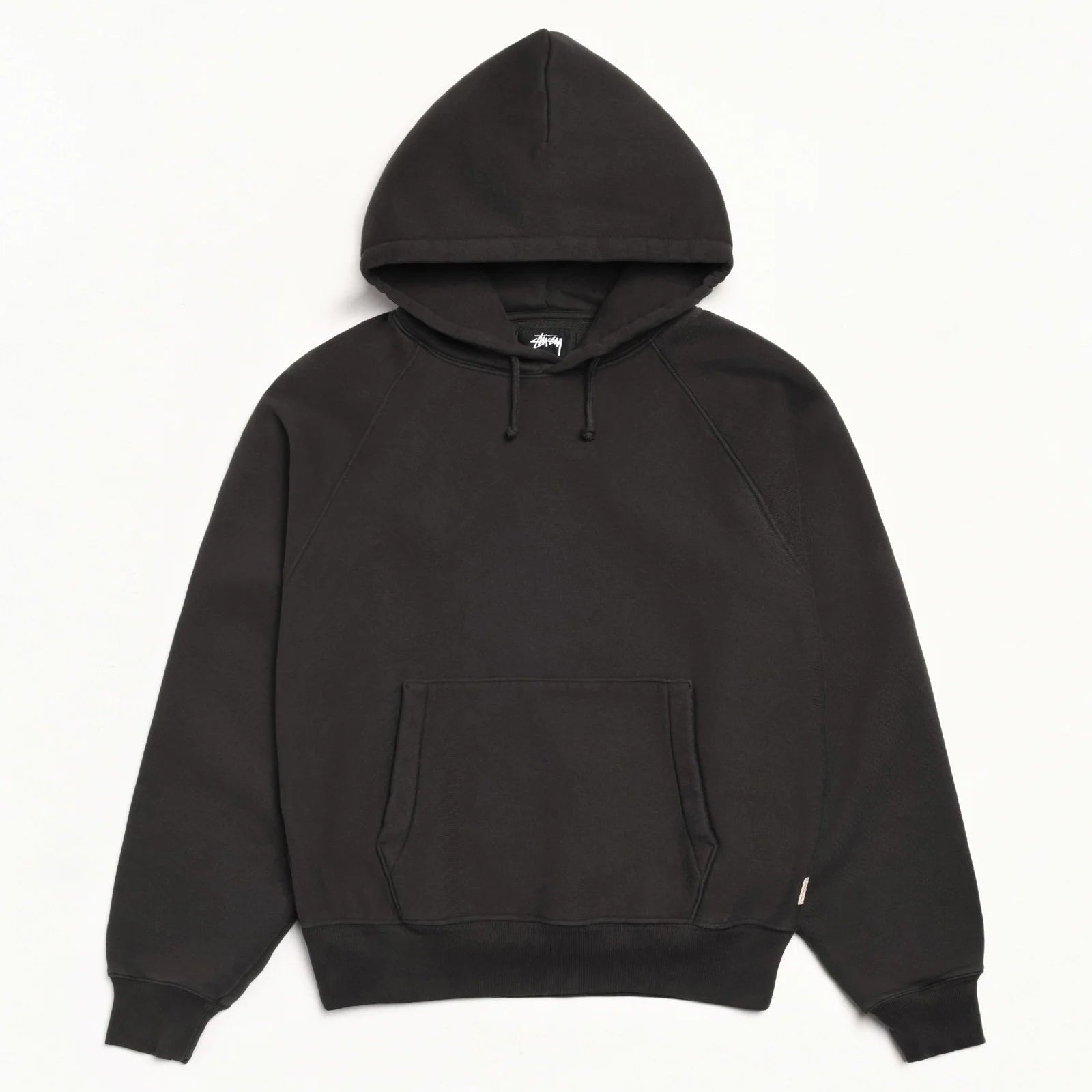 Stussy Fleece Raglan Hood  - Washed Black