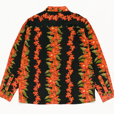 Stussy Hawaiian Floral LS Shirt - Black