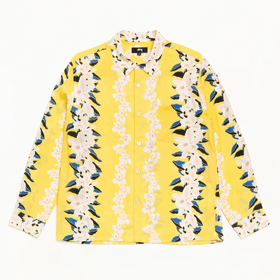 Stussy Hawaiian Floral LS Shirt - Yellow