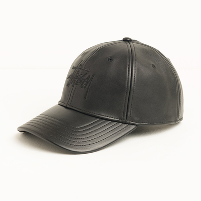 Stussy LP Leather Strapback Cap - Black