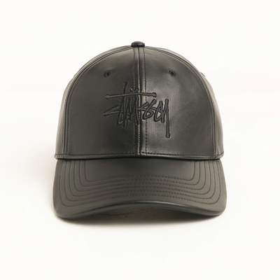 Stussy LP Leather Strapback Cap - Black