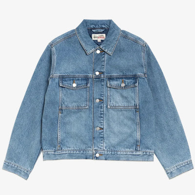 Stussy Lined Denim Trucker Jacket - Indigo Stone Wash