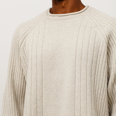 Stussy Merino Roll Neck Sweater - Natural
