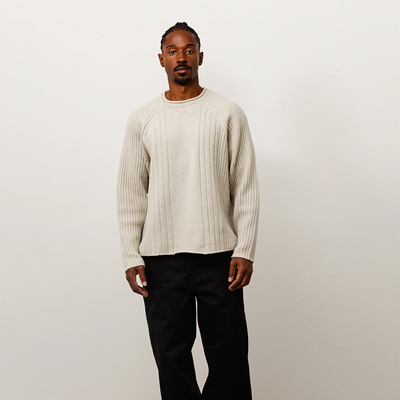 Stussy Merino Roll Neck Sweater - Natural