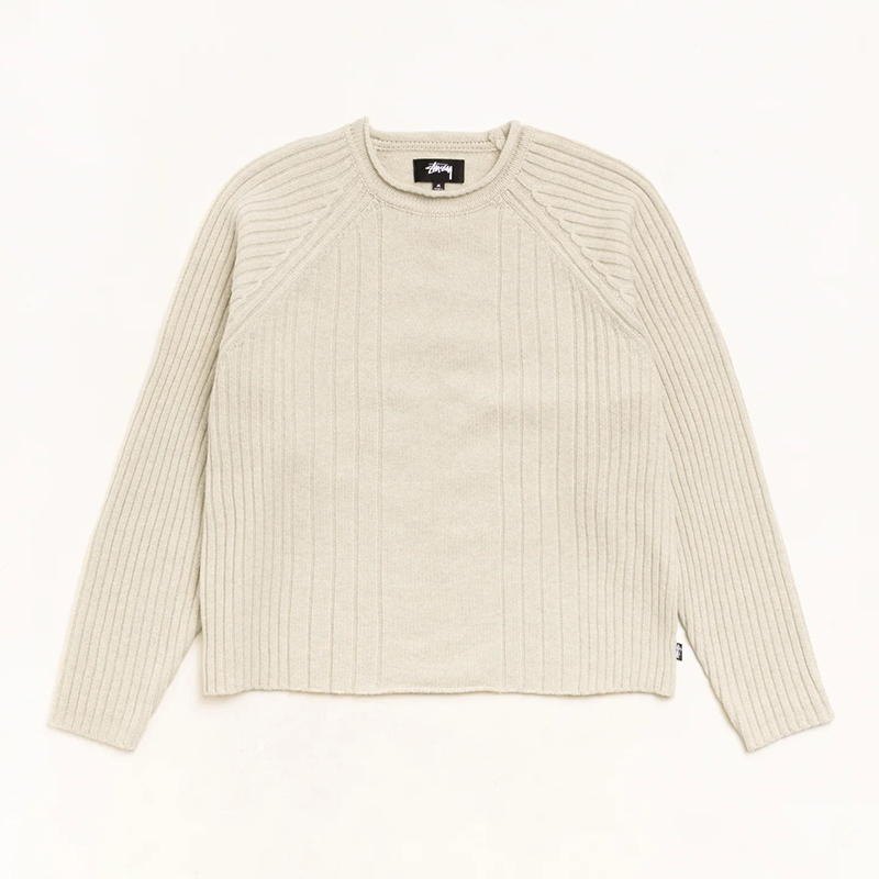 Stussy Merino Roll Neck Sweater - Natural