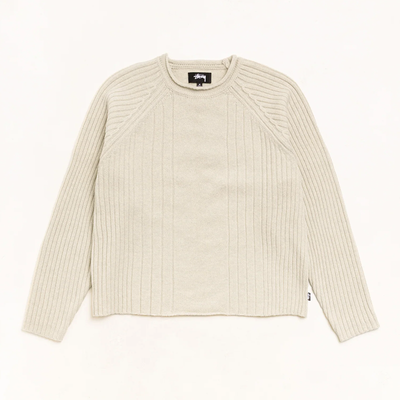 Stussy Merino Roll Neck Sweater - Natural