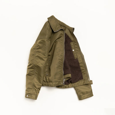 Stussy Pile Lined Zip Jacket - Olive