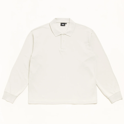 Stussy LS Classic Pique Polo - Bone