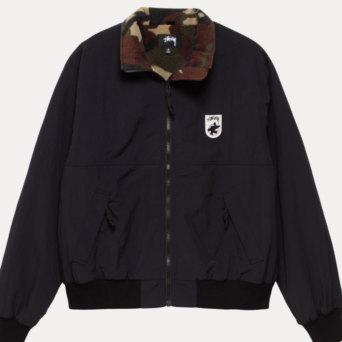 Stussy Polar Fleece Lined Jacket - Black