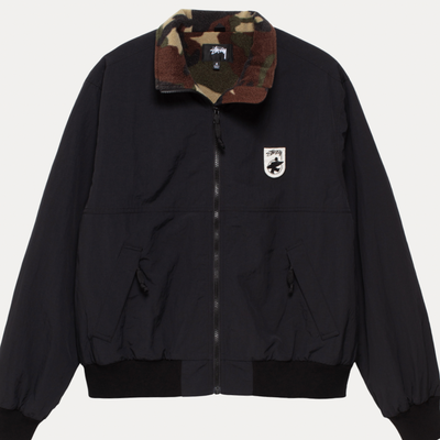 Stussy Polar Fleece Lined Jacket - Black
