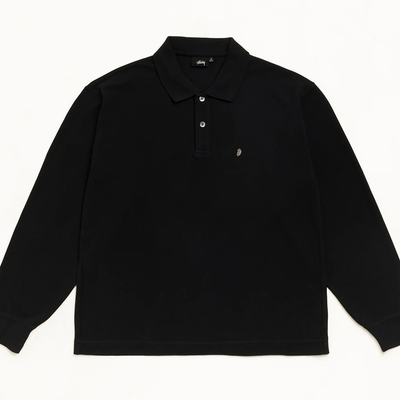 Stussy LS Classic Pique Polo - Black
