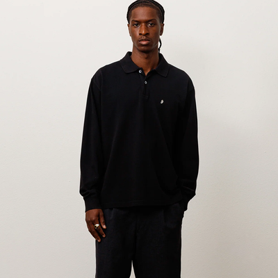 Stussy LS Classic Pique Polo - Black